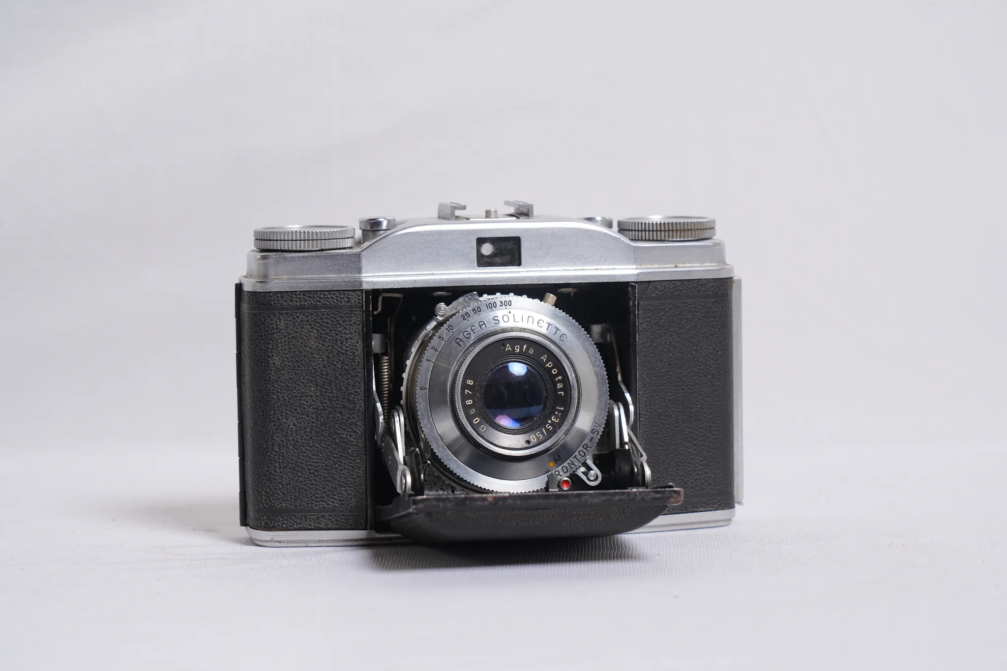 Agfa Solinette Folding Camera with Leather Case — photograph