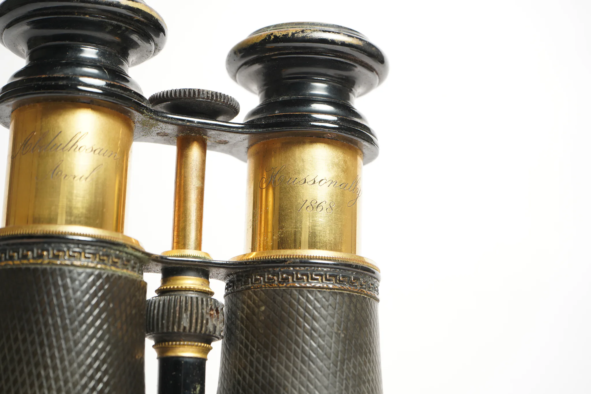 Antique 1868 Victorian Field Binoculars — photograph