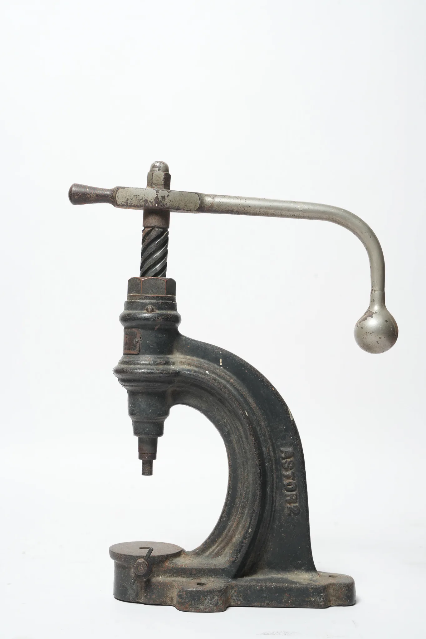 Astor No. 2 Cast Iron Spindle Button Press — Mechanical Simplicity