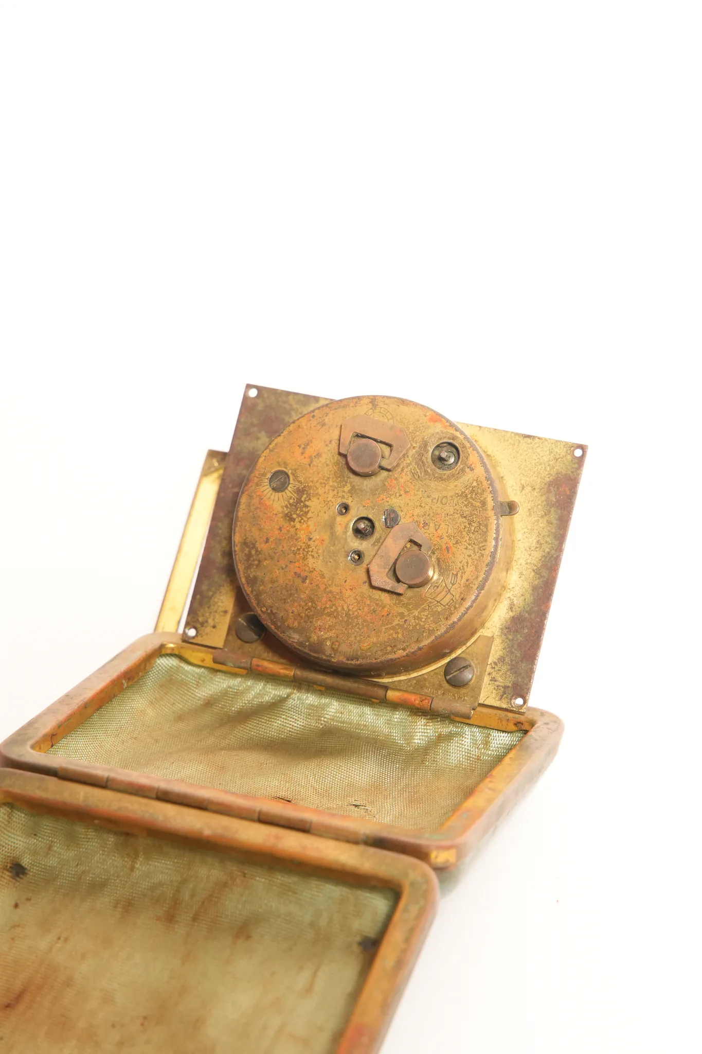 Europa 7 Jewels Travel Alarm Clock in Leather Case — photograph