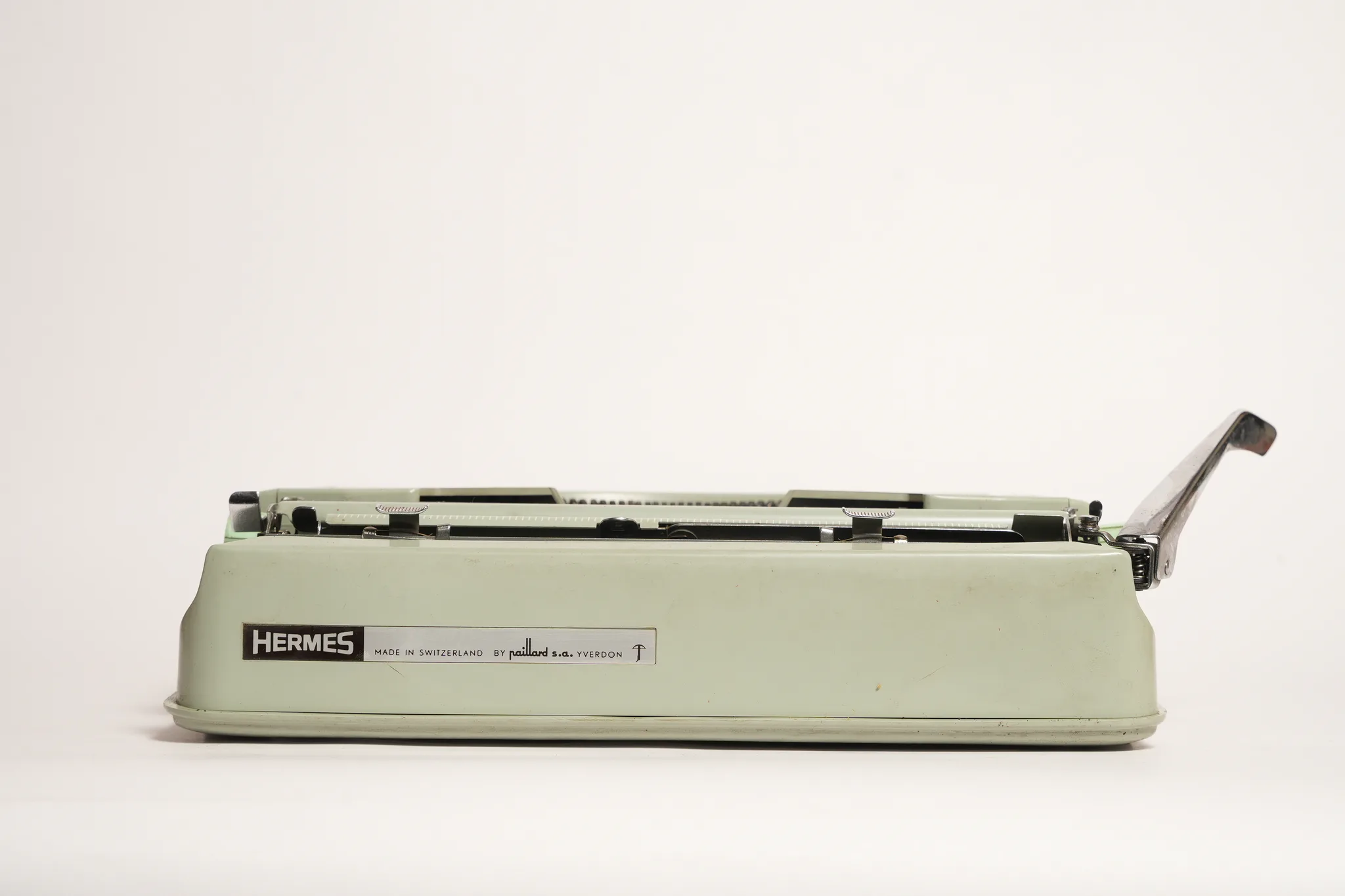 Hermes Baby Portable Typewriter with Carrying Case — photograph