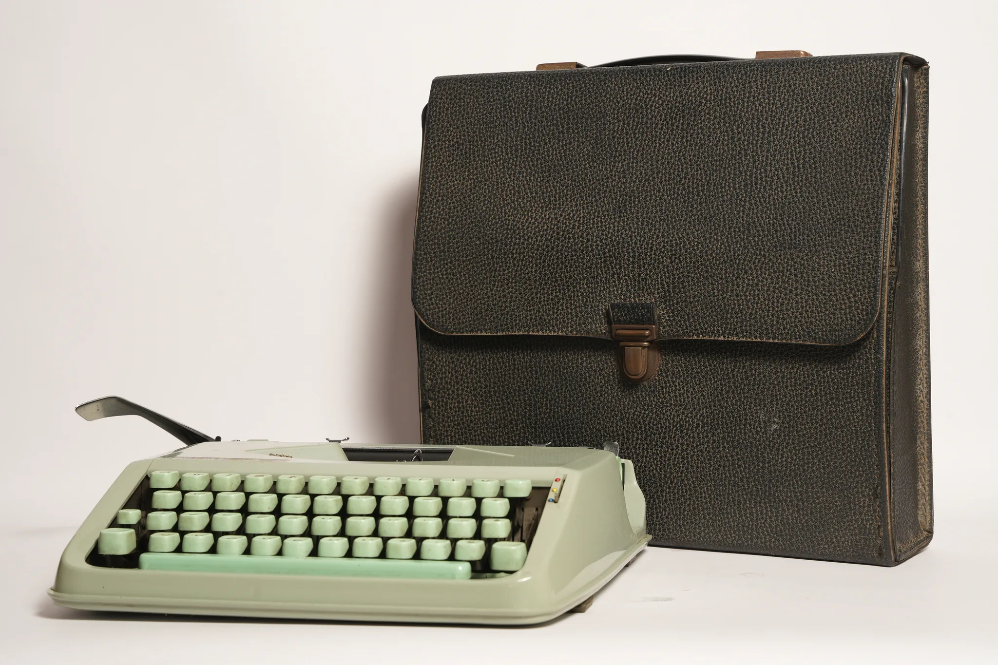 Hermes Baby Portable Typewriter with Carrying Case — photograph