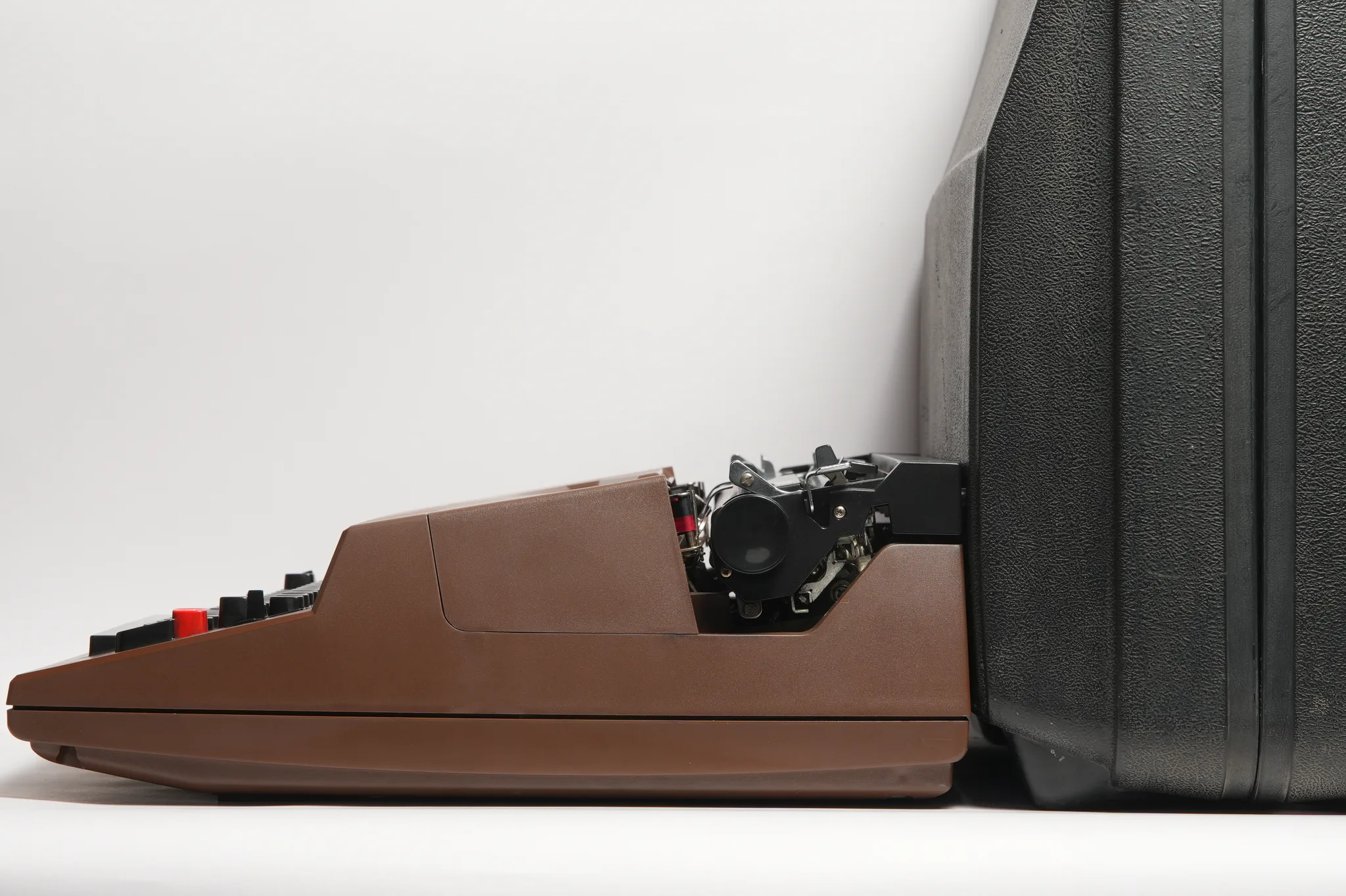 Vintage Black Molded Plastic Hard Storage Carrying Case — photograph