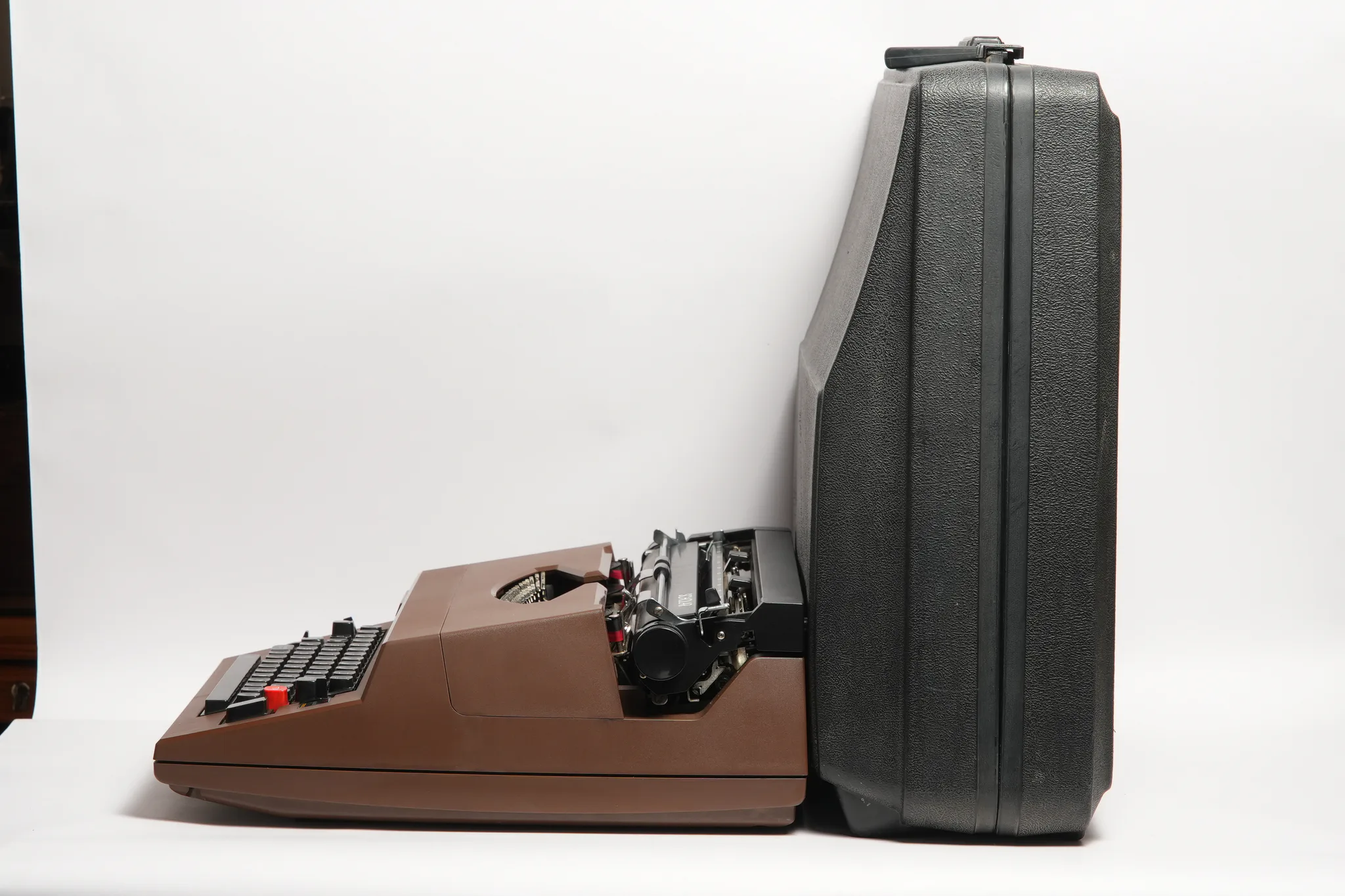 Vintage Black Molded Plastic Hard Storage Carrying Case — photograph