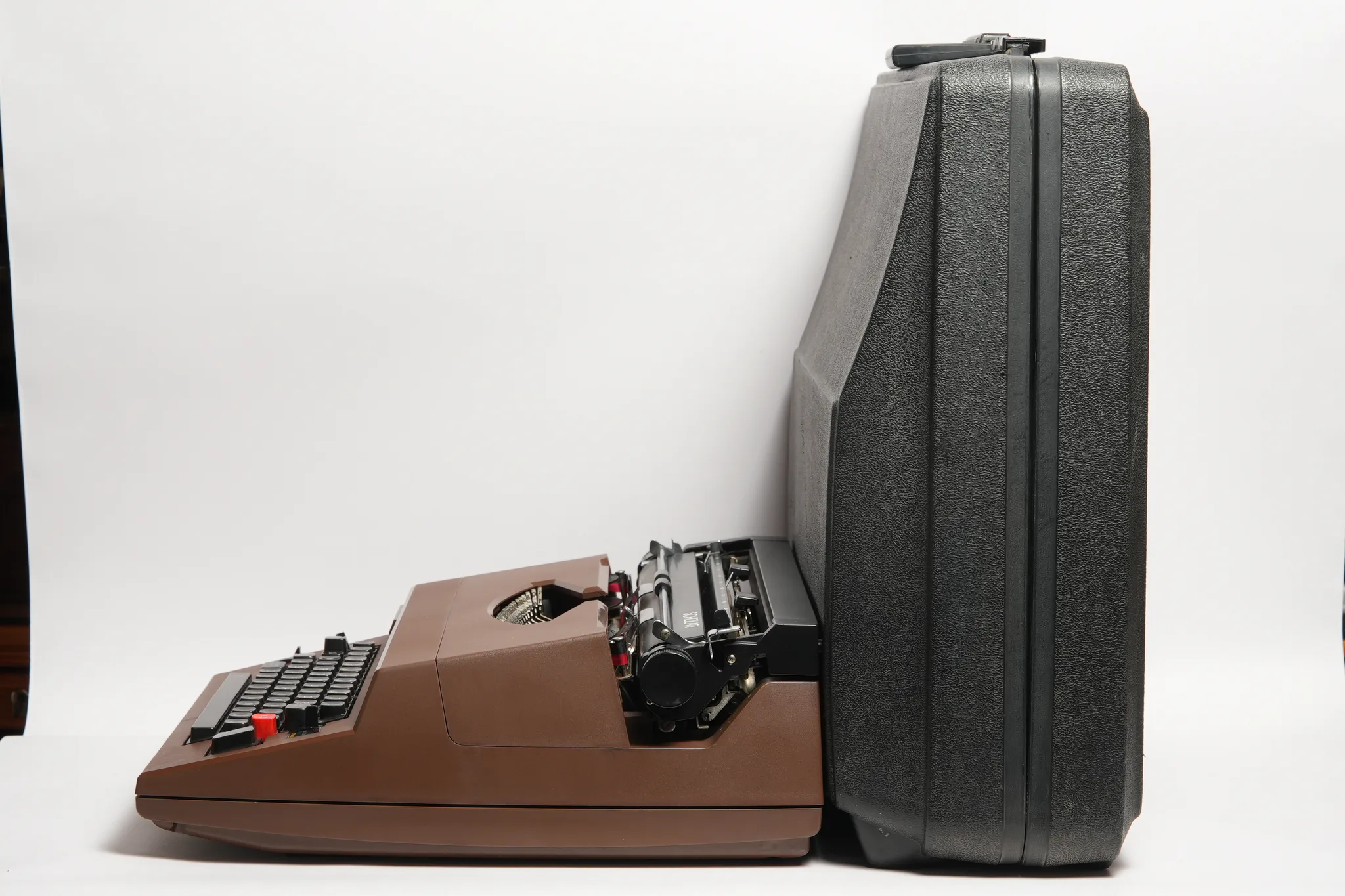 Vintage Black Molded Plastic Hard Storage Carrying Case — photograph