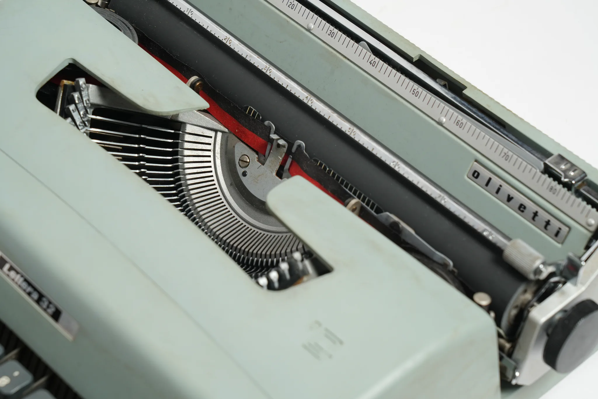 Olivetti Lettera 32 Vintage Sage Green Typewriter — photograph