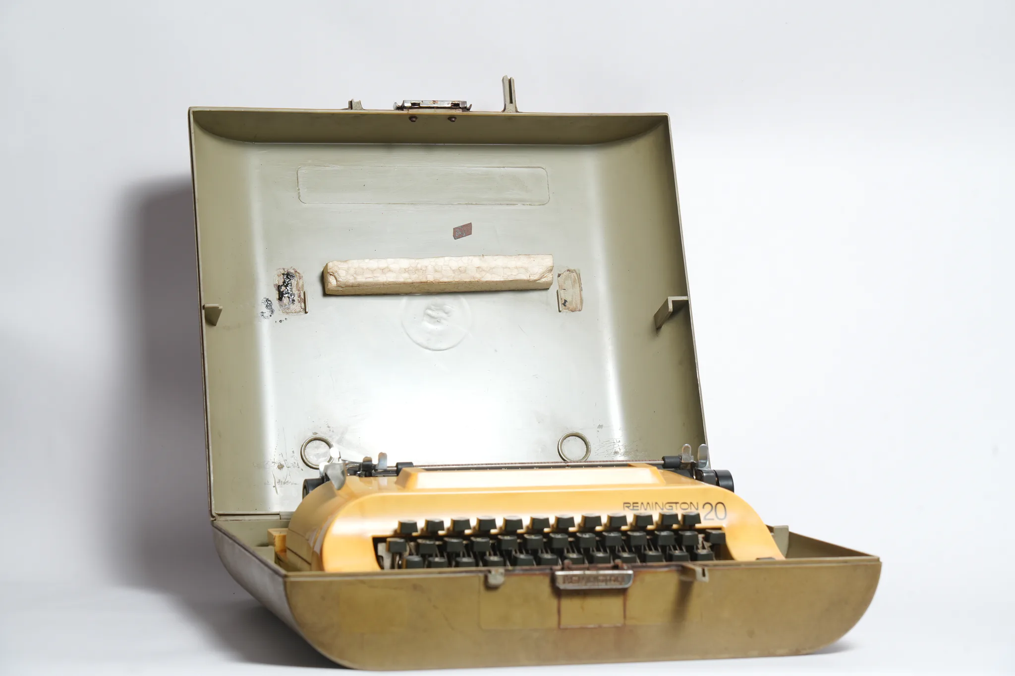 Remington 20 Mustard Yellow Portable Typewriter — photograph
