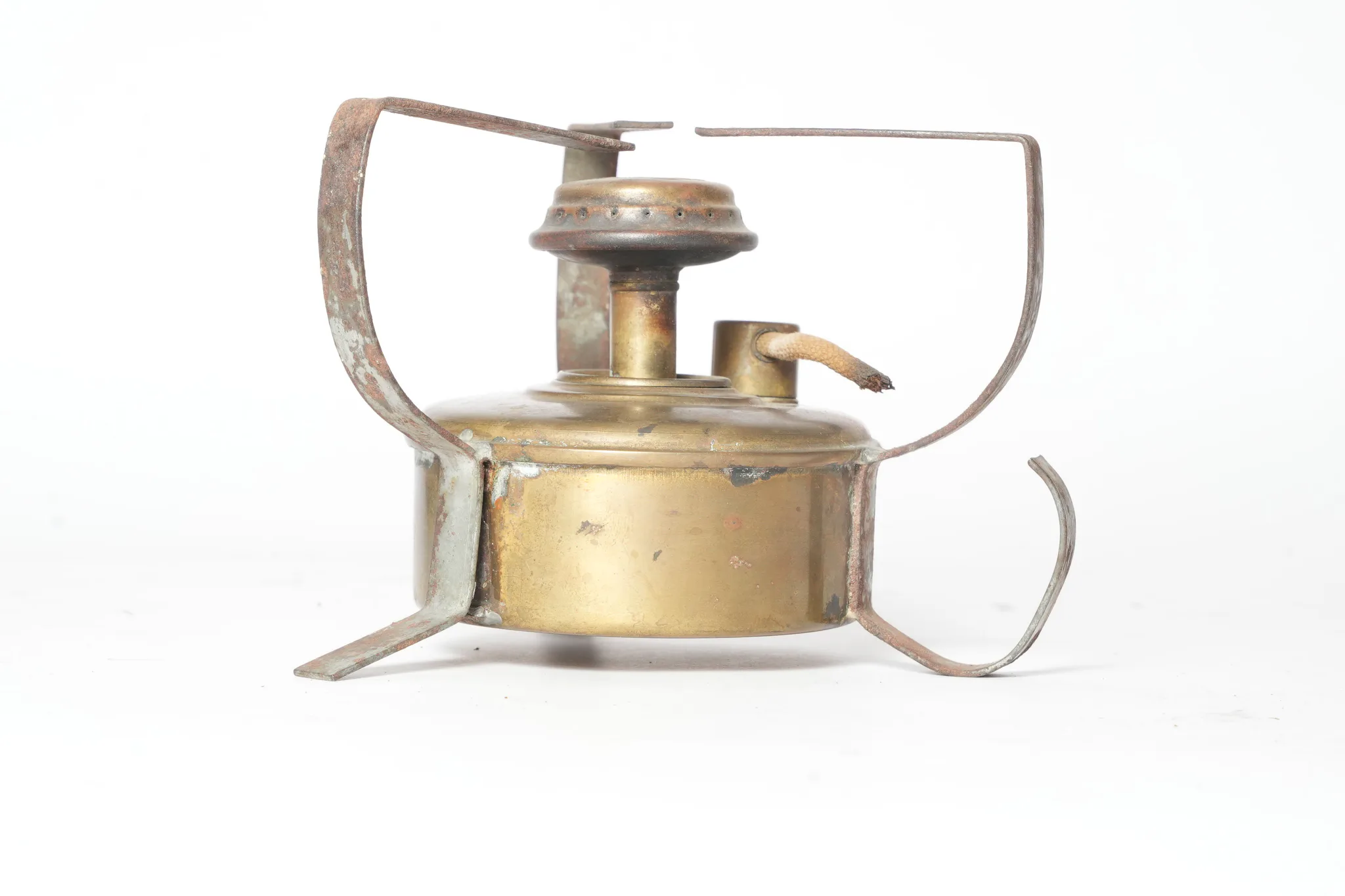 Vintage Brass Spirit Stove with Trivet Legs — photograph 1