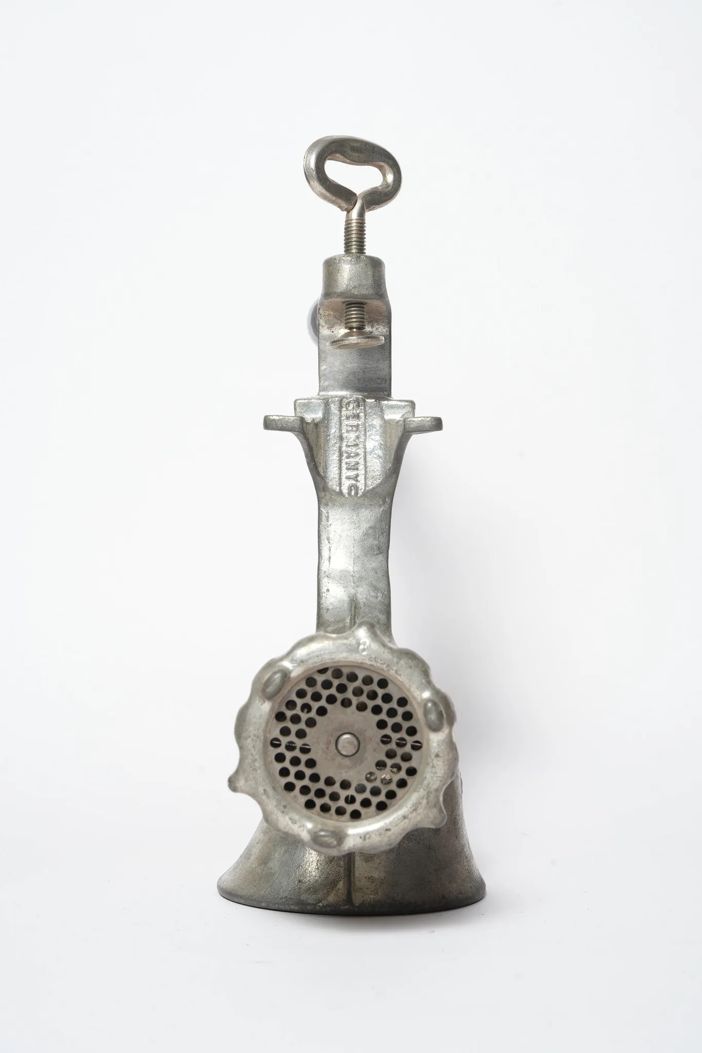 Vintage German Cast Metal Manual Meat Grinder — photograph 1