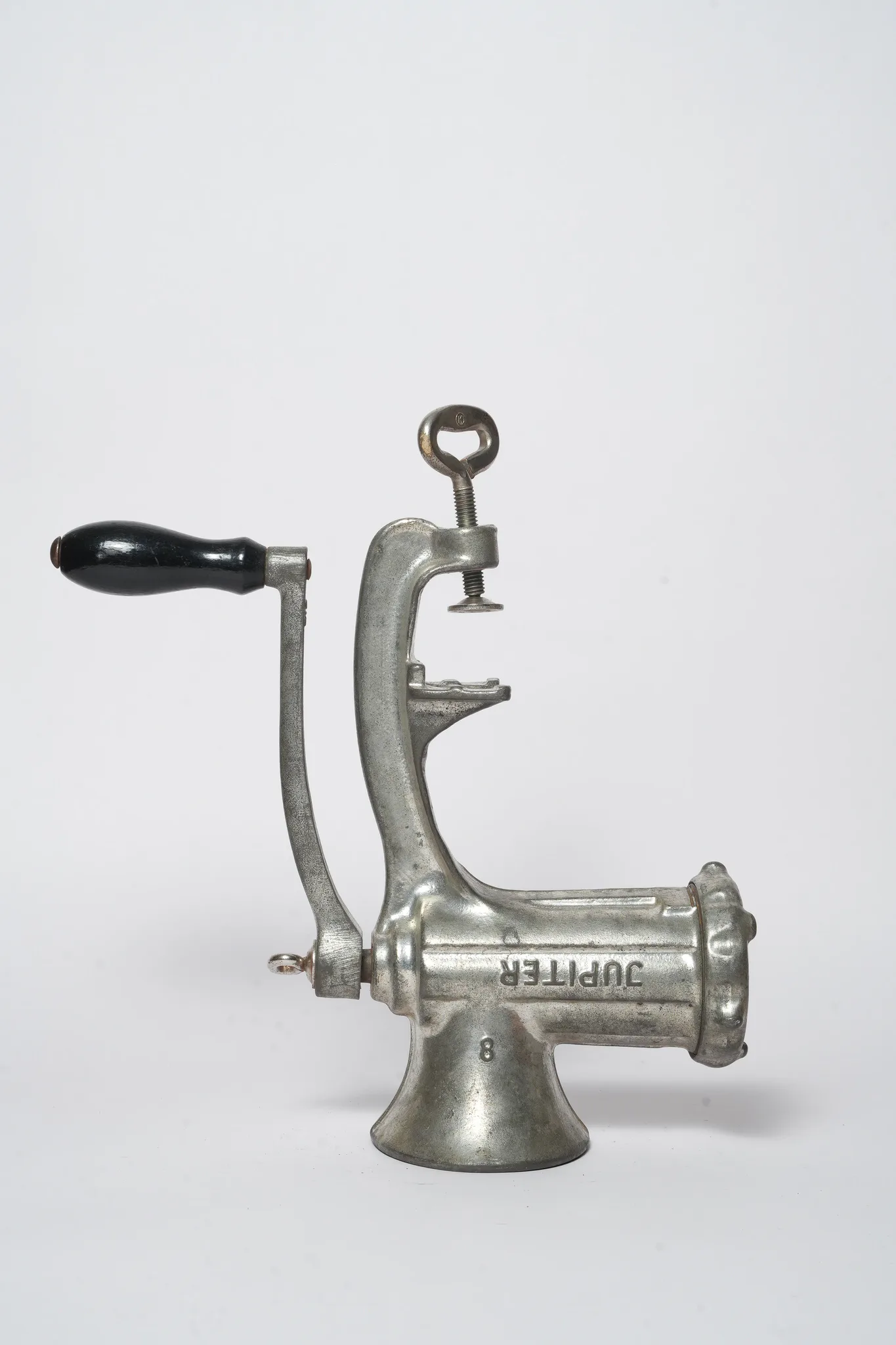 Vintage German Cast Metal Manual Meat Grinder — photograph 3