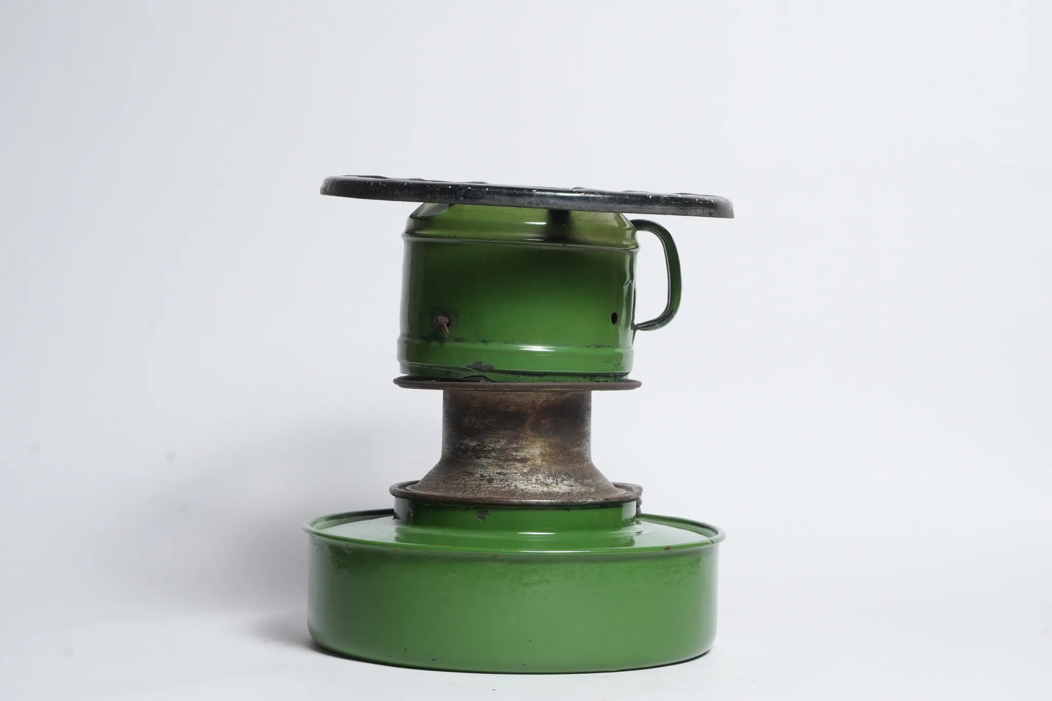 Vintage Haller Green Enamel Kerosene Stove — photograph 1