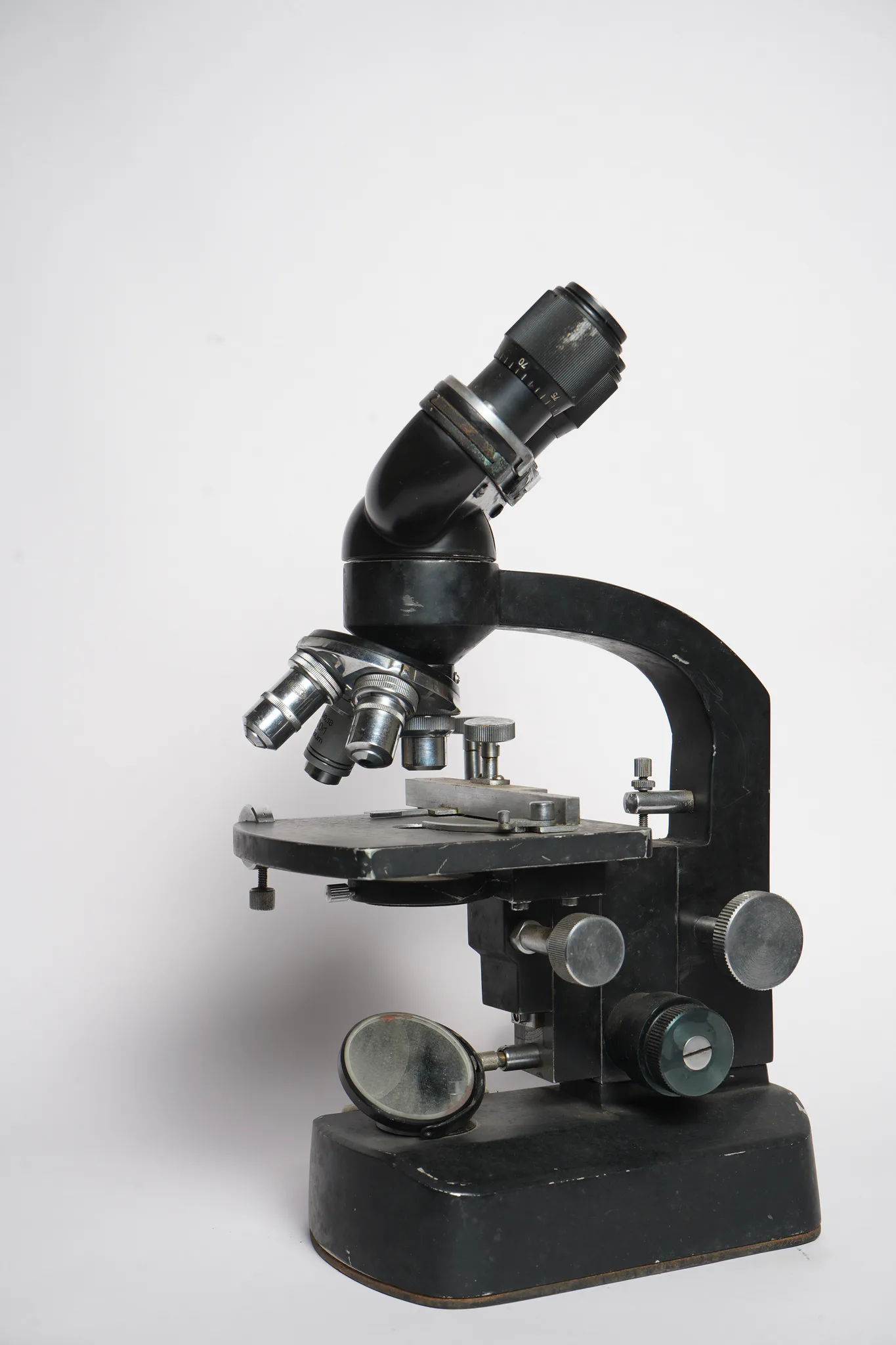 Vintage Inclined Head Research Laboratory Microscope — photograph