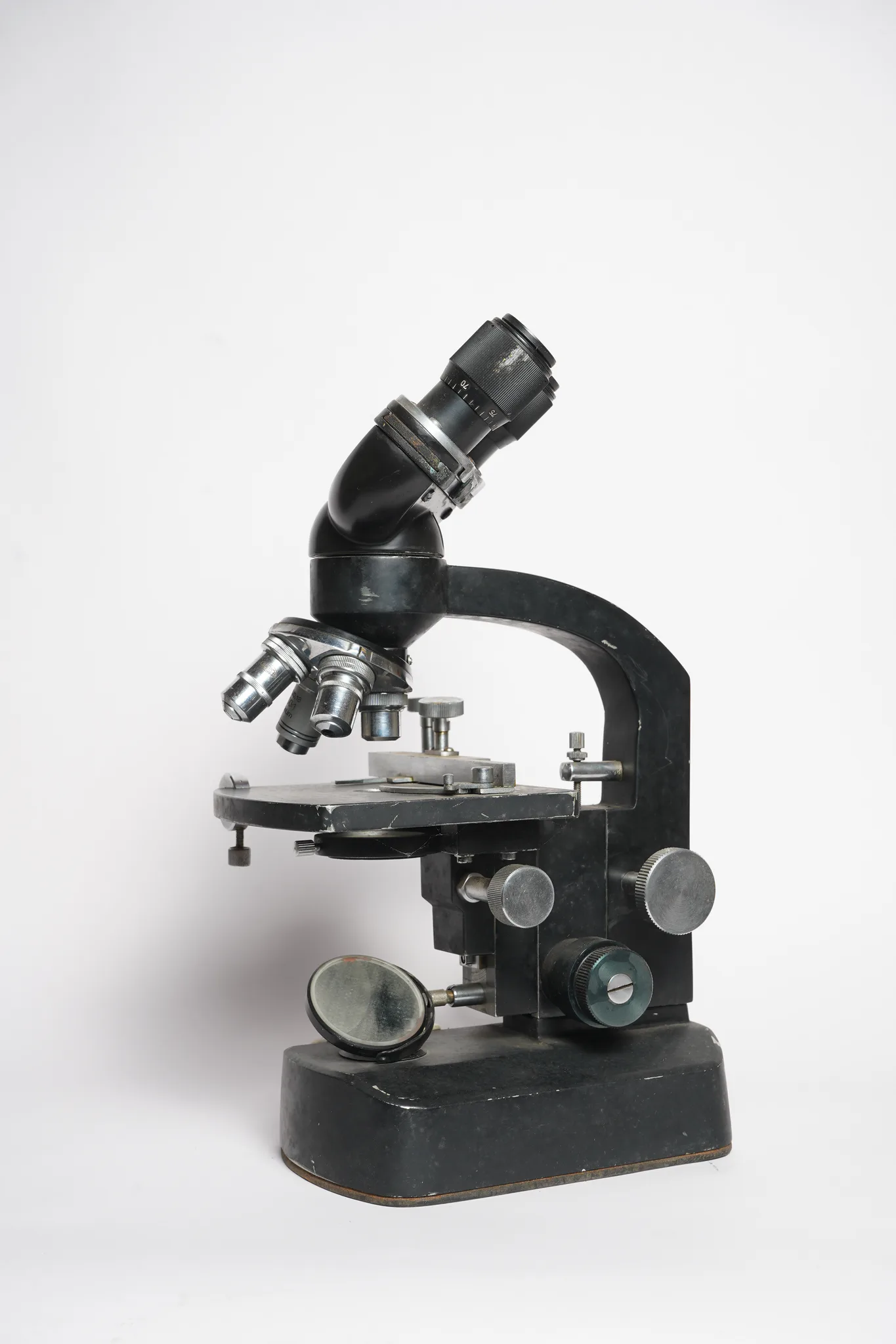 Vintage Inclined Head Research Laboratory Microscope — photograph