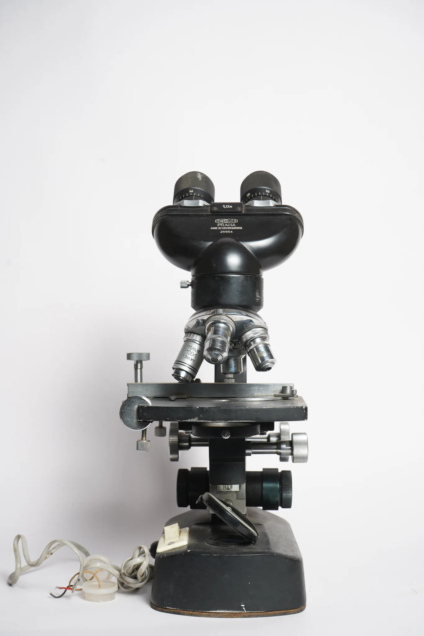 Vintage Inclined Head Research Laboratory Microscope — photograph