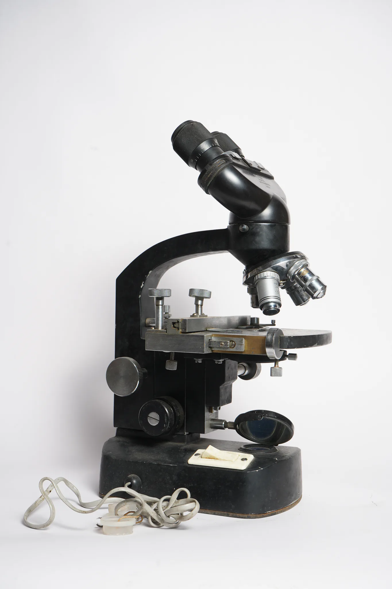Vintage Inclined Head Research Laboratory Microscope — photograph