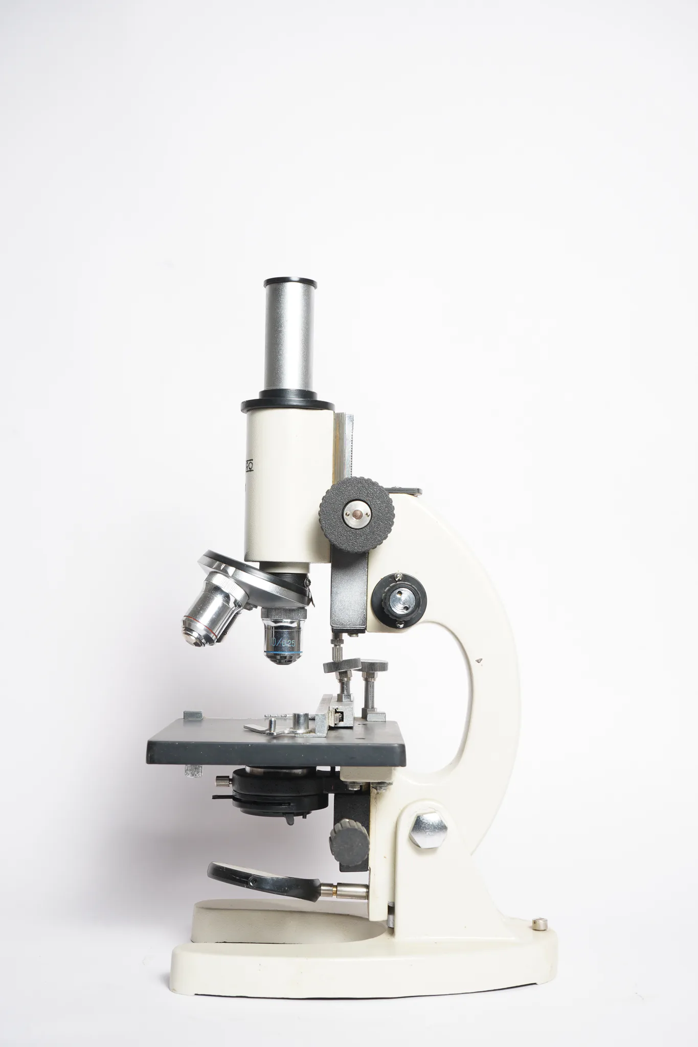 Vintage Ivory Enamel Laboratory Compound Microscope