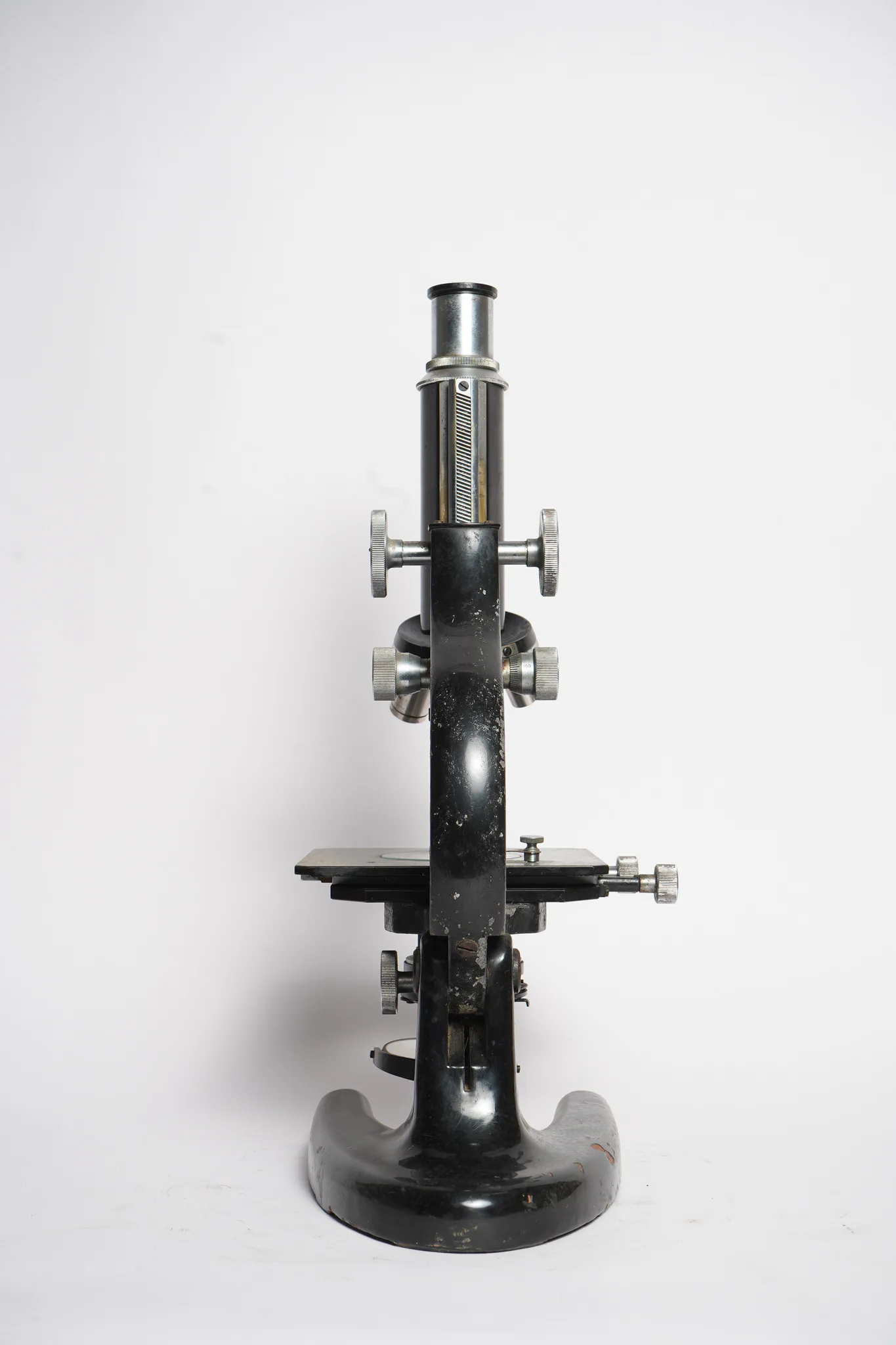 Vintage Monocular Field & Research Microscope — photograph