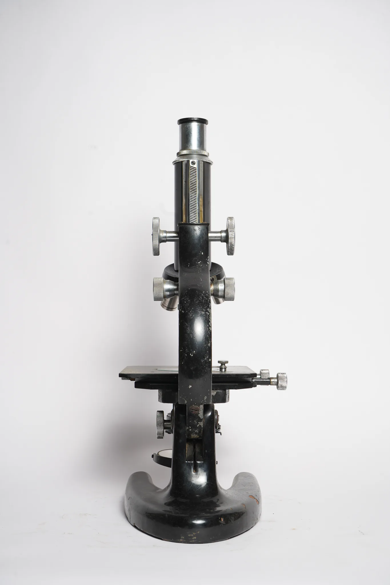 Vintage Monocular Field & Research Microscope — photograph