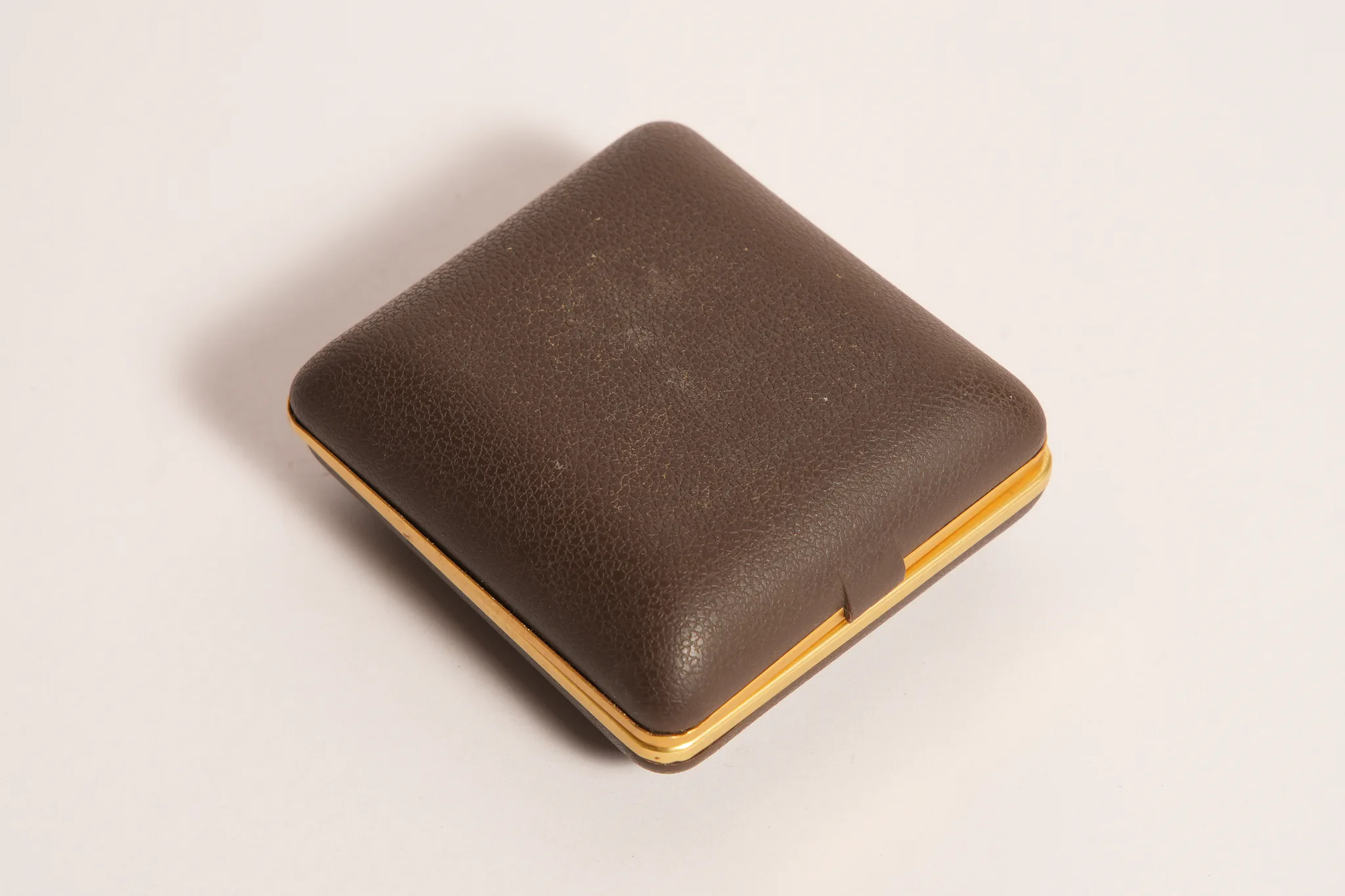 Phinney-Walker Travel Alarm Clock in Brown Case — photograph