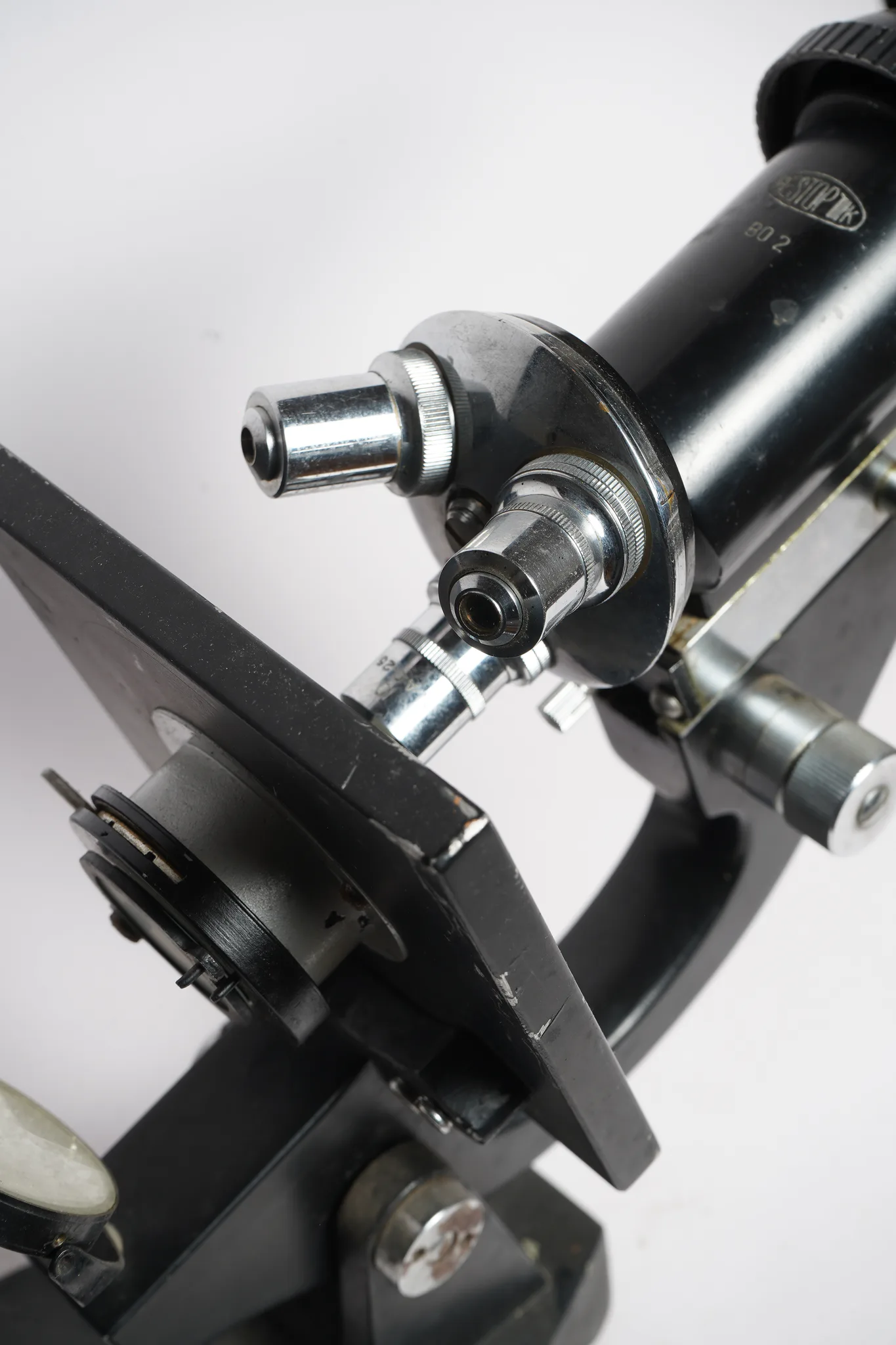 Vintage Precision Monocular Compound Microscope — photograph