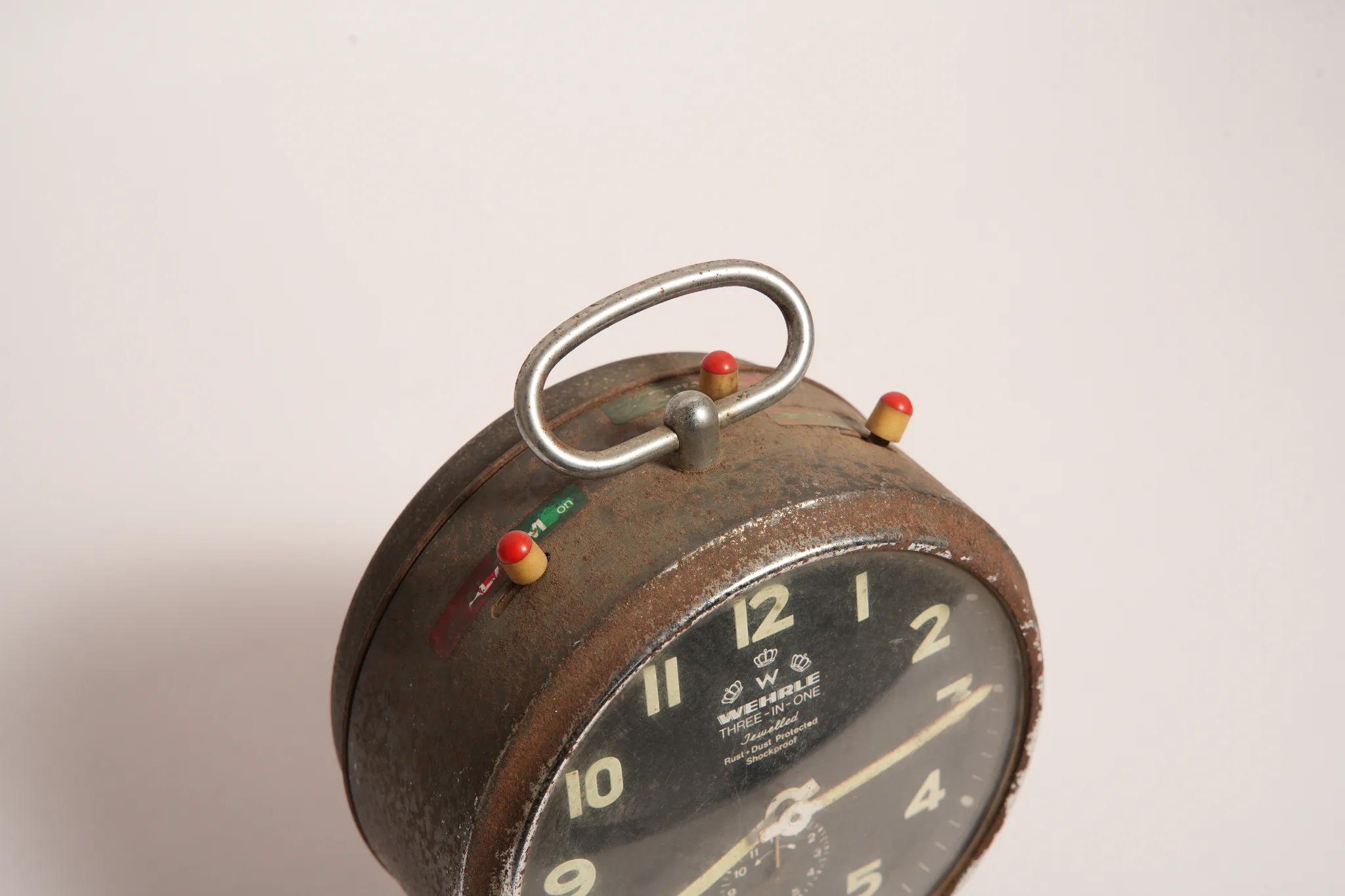 Wehrle Three-In-One Jewelled Alarm Clock — photograph
