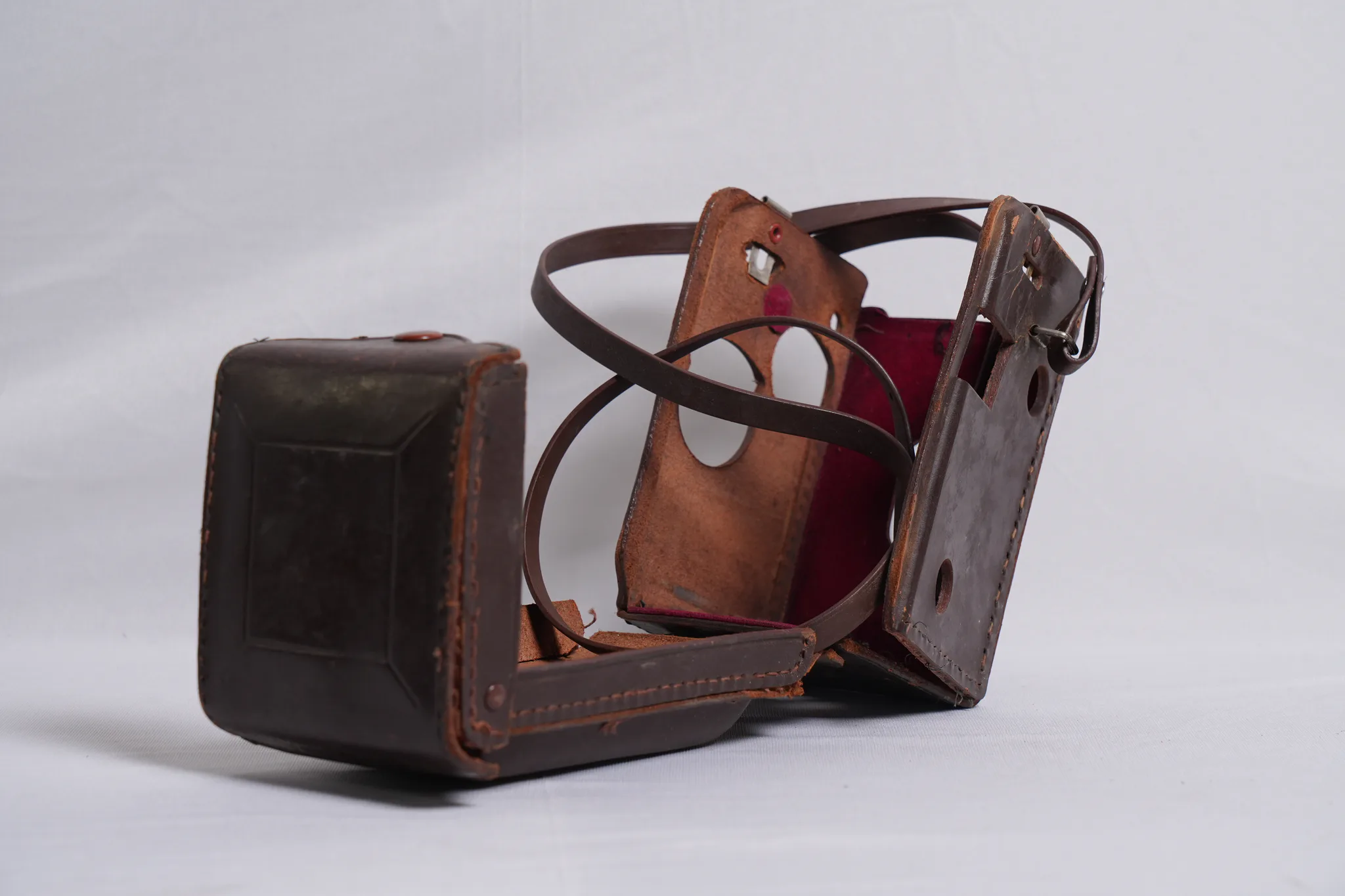 Yashica-A Twin-Lens Reflex Camera with Leather Case — photograph