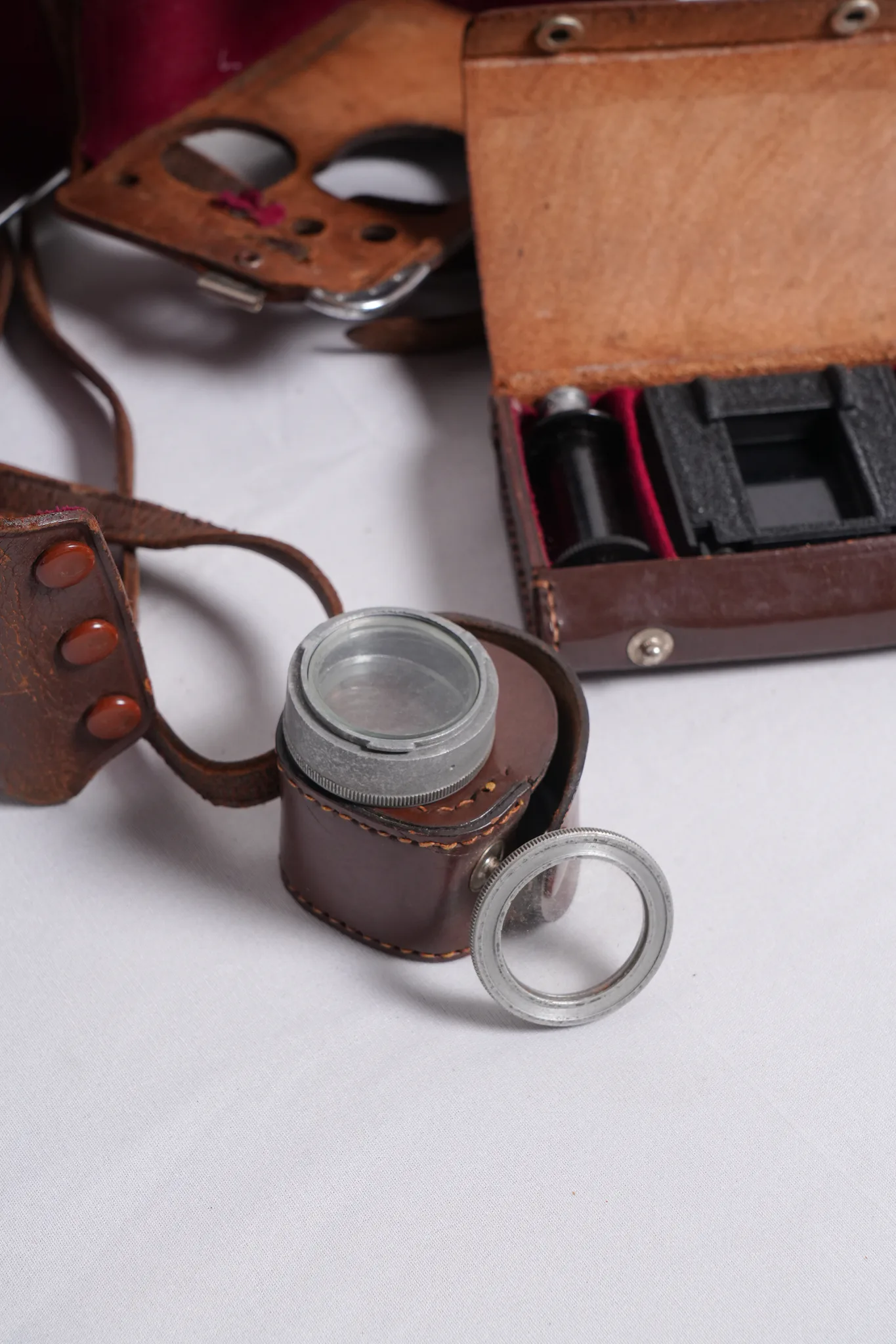 Yashica-D Twin-Lens Reflex Camera with Original Leather Case — photograph