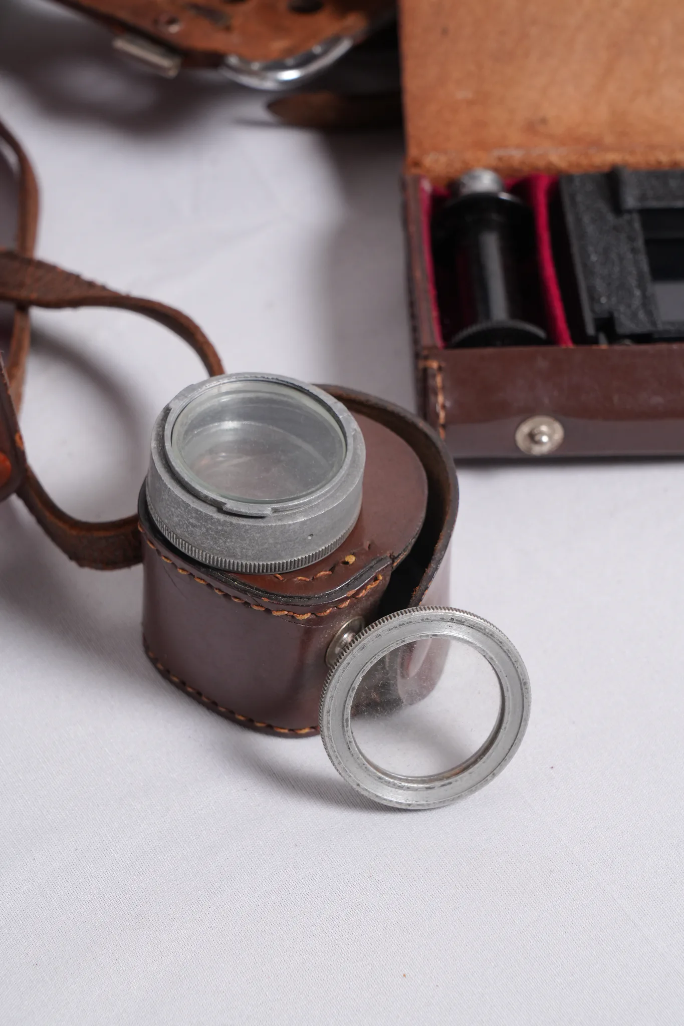 Yashica-D Twin-Lens Reflex Camera with Original Leather Case — photograph