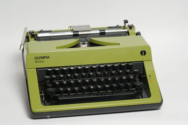 Olympia Monica Olive Green Vintage Typewriter