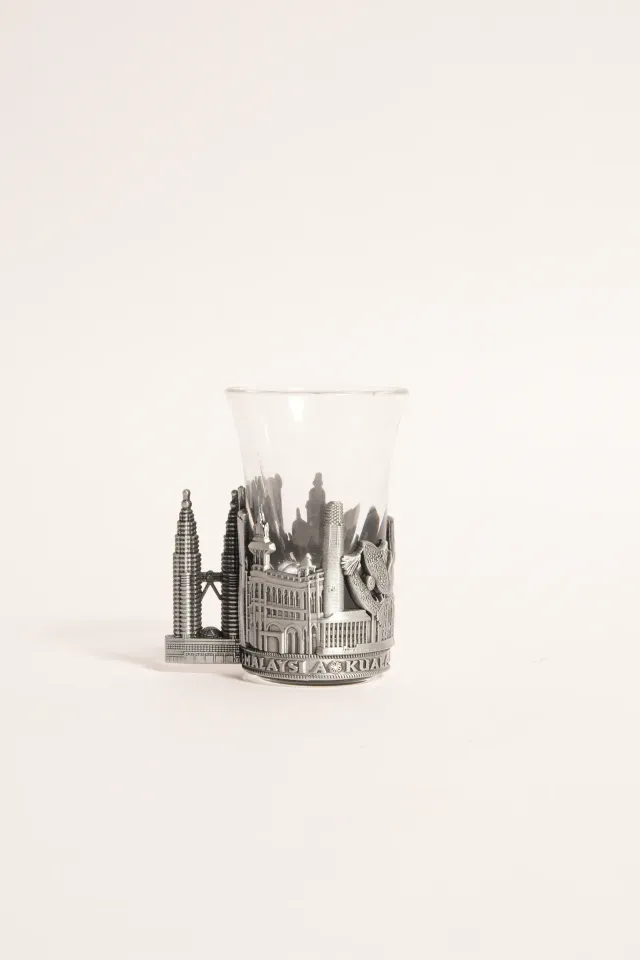 Royal Pewter Kuala Lumpur Relief Emblem Glass Cup