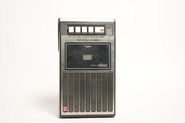 Sanyo Portable Cassette Recorder with Case (Vintage 1970s)