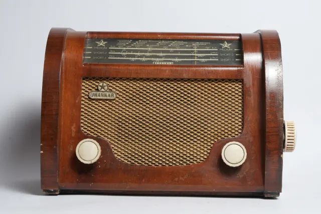 Jhankar Three-Band Wooden Valve Table Radio