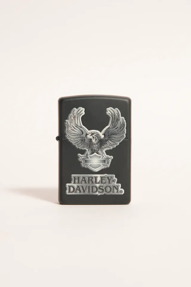 Vintage Zippo Harley-Davidson Eagle Matte Black Lighter