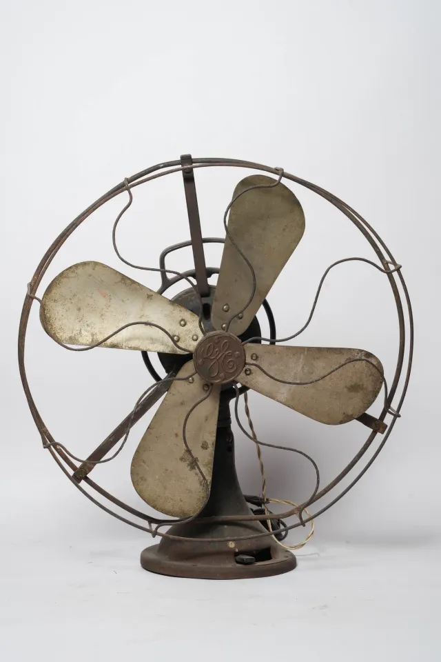 General Electric Brass Blade Electric Desk Fan
