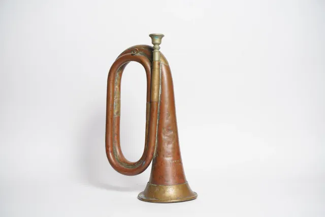 Antique British Military Copper & Brass Field Bugle